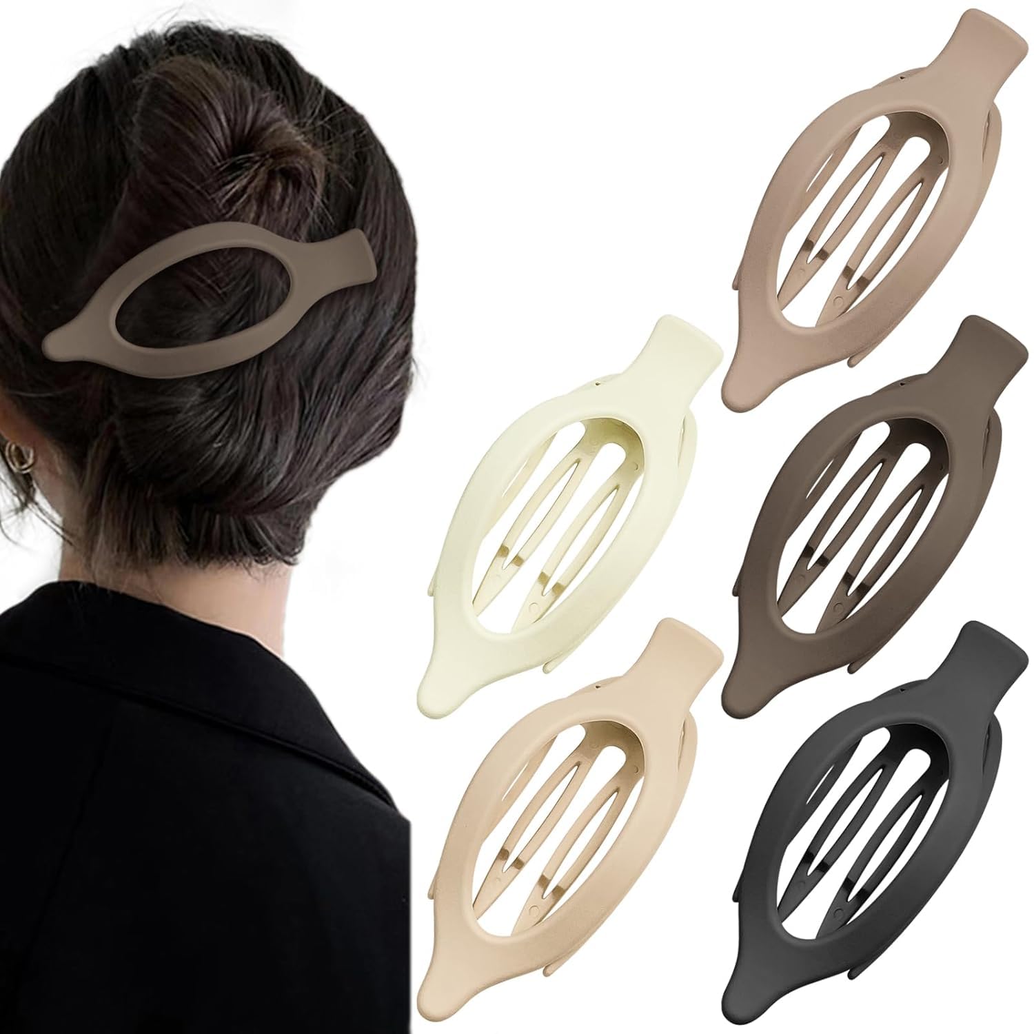 5 Pcs French Concord Flat Hair Clips