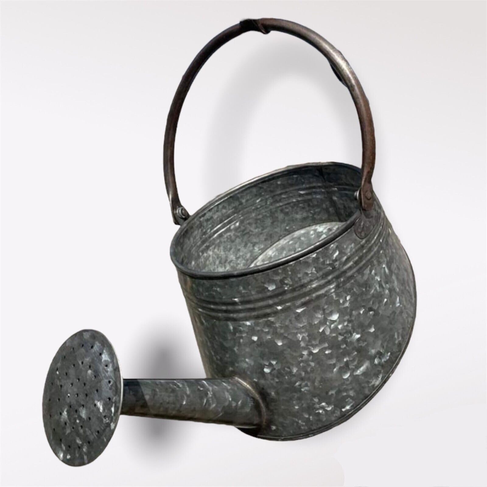 Galvanised Watering Can Hanging Wall Planter | Outdoor Garden Metal Steel Pot