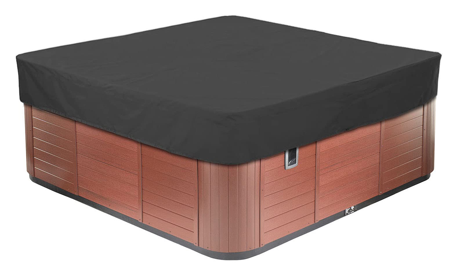LDIW Outdoor Square Hot Tub Cover 210D Oxford Fabric Garden SPA Bath Pool Cover Waterproof Dustproof Anti-UV Multiple Sizes to Choice,Black,215x215x30cm