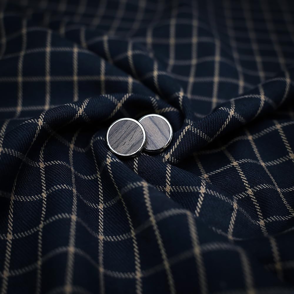 French style shirt with solid wood decorative cufflinks, exquisite solid wood tie clip set