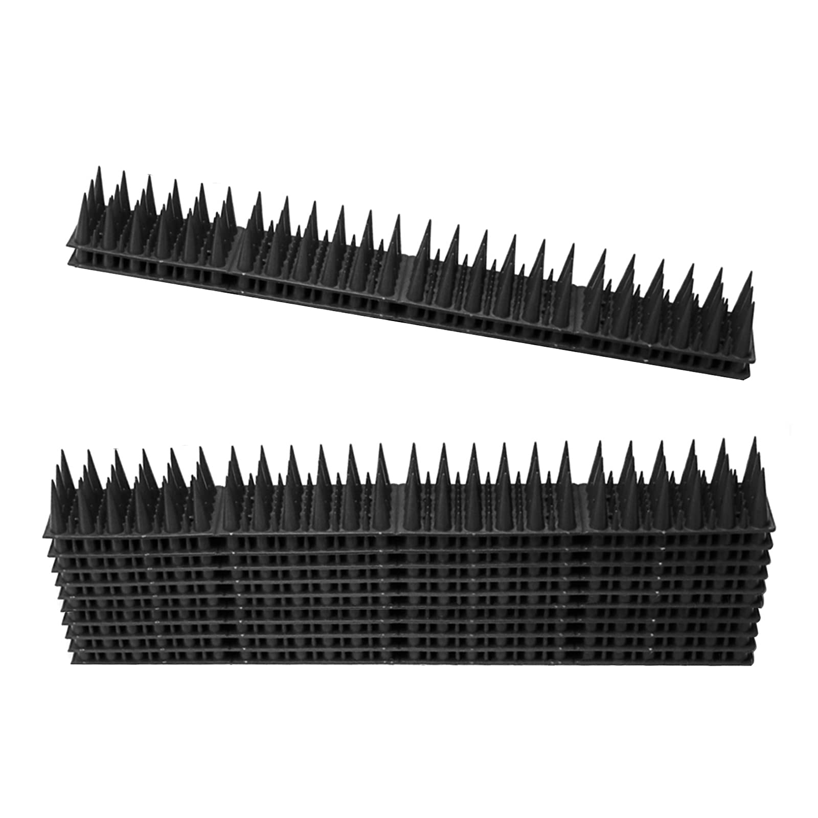 Bird Deterrent Spikes, Bird Scarers For Gardens, Cat Scarers, Plastic Spikes To Stop Birds, Anti Climb Spikes For Pigeons, Small Animal, Cats, Fix To Wall, Fence Or Roof (40cm-12pc, black)