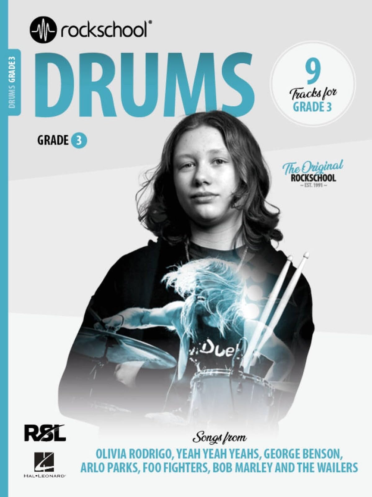 Rockschool Drums Grade 3 (2024) | Percussion Sheet Music Songbook with Audio Online | 9 Graded Tracks Notation and Charts | Audio Practice Guide for Students and Teachers for Playalong Sessions