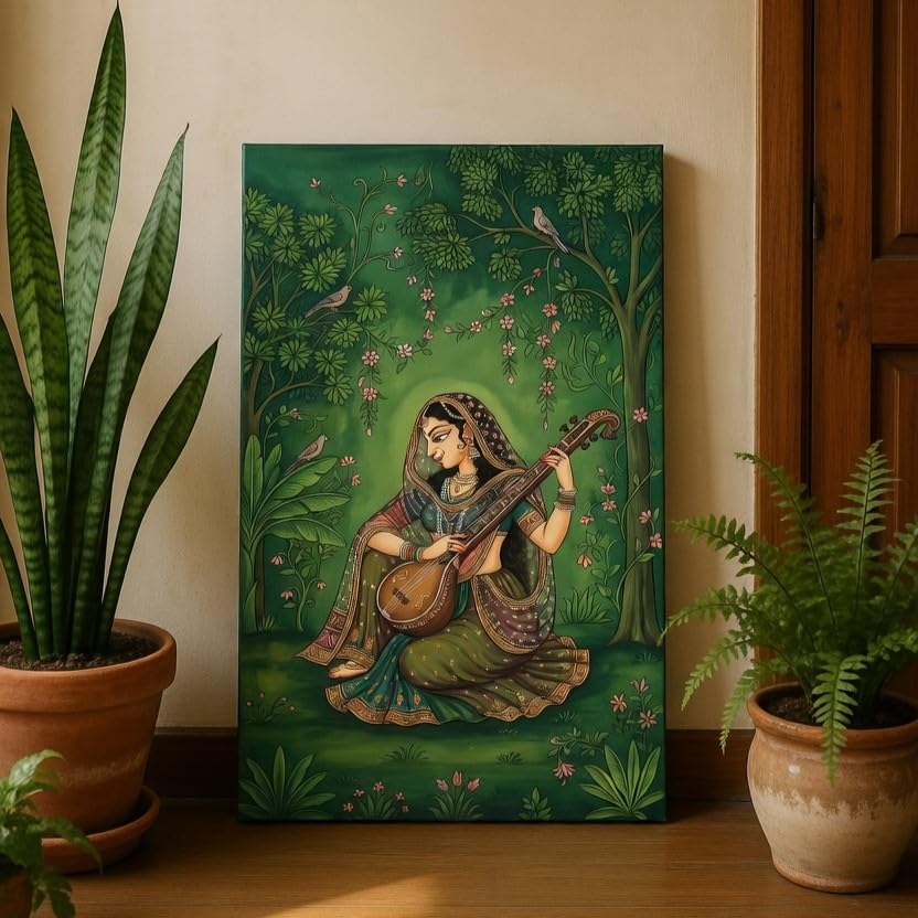 Livin'luxe Traditional Indian Musician Playing Veena Canvas Wall ...