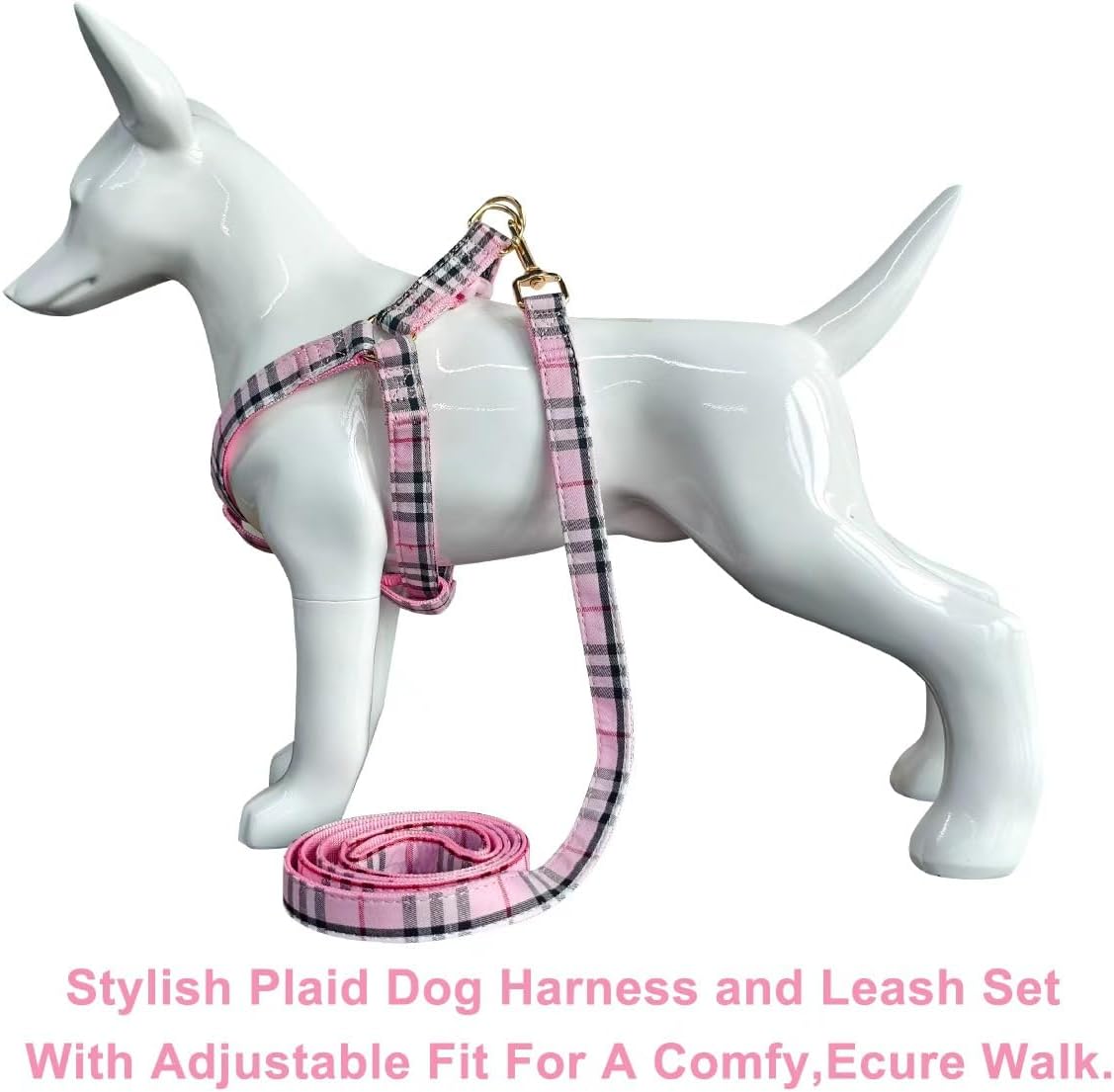 SuperBuddy Cute Dog Harness and Leash,Adjustable and No Pull Harness with Safety Buckle for Small Medium Large Pet image 4