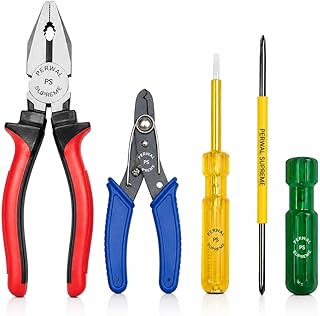 Perwal Supreme Combo set of 4, 1 pcs. Combination Plier, 1 pcs. Wire striper, 1 pcs. Line Tester, 1 pcs 2in1 Screwdriver Price In India