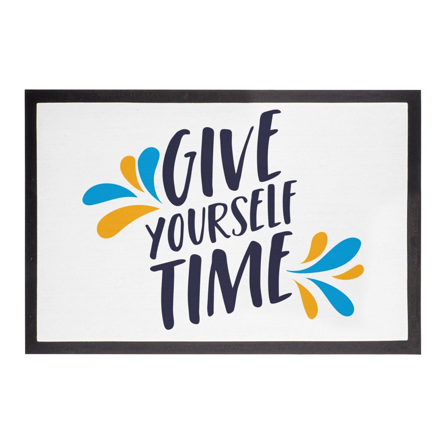 Paillasson blanc idée cadeau pendaison de crémaillère message Self Care 75x50cm