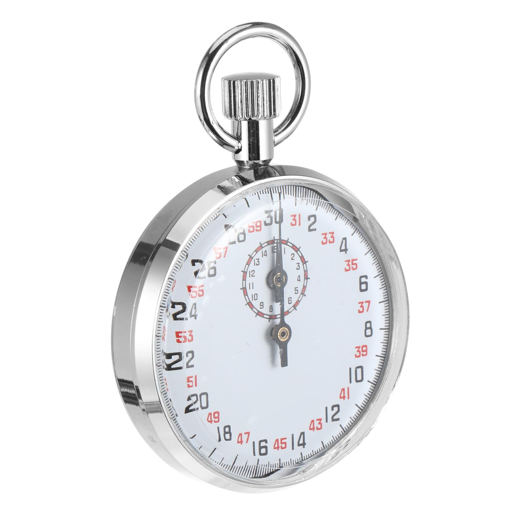 Cronómetro Mecánico 30s de Metal para Enseñanza de Física | Color Plata, Pantalla Grande, Resistente a Roturas, Material Didáctico para Laboratorio
