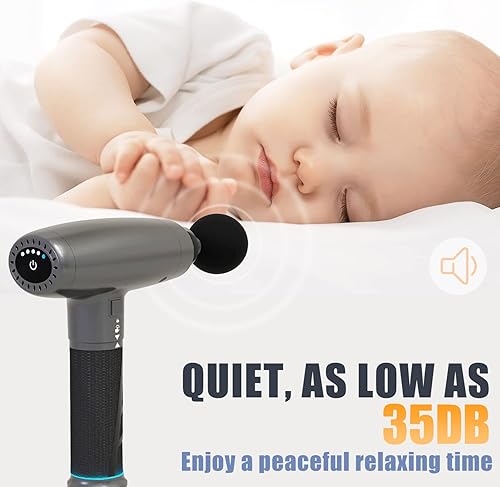 Miniatura 5 de Pistola de masaje, pistola de terapia muscular, pistola masajeadora de tejido profundo de mano con 5 velocidades ajustables, masajeador de espalda