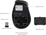 Ergonomic Wireless Mouse with USB Receiver for Laptop PC Computer,Ergo Vertical Mouse with Silent Clicks,3 Adjustable DPI Levels PC,USB Mice for Laptop Chromebook Notebook PC, Black