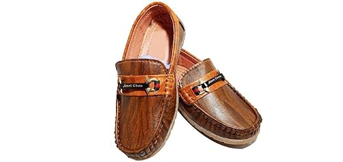 FOOTONREST Boys Latest Brown Color Outdoor Formal Casual Ethnic Daily Use Kids Loafers Shoes 3 Year to 8 Years Kids