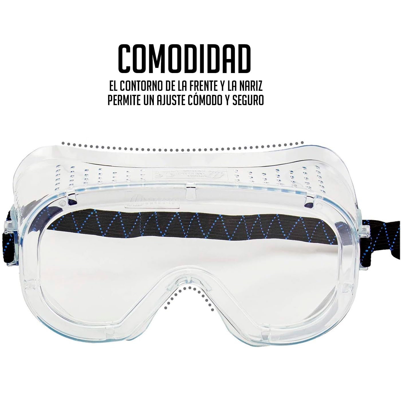 Acan Tradineur - Pack de 6 Gafas de seguridad, protector de ojos, prevención y seguridad - Fabricado en PVC - No protegen contra los rayos UV – 7 x 15,5 x 5,5 cm