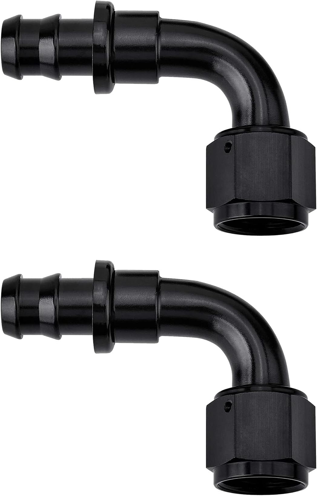 - EVIL ENERGY 10AN 90 Degree Push Lock Hose Fitting End Black 2PCS