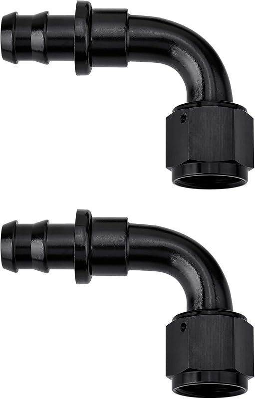 Conexão Push Lock 10AN com Espigão 5/8" e Ângulo de 90° EVIL ENERGY – 2 unidades