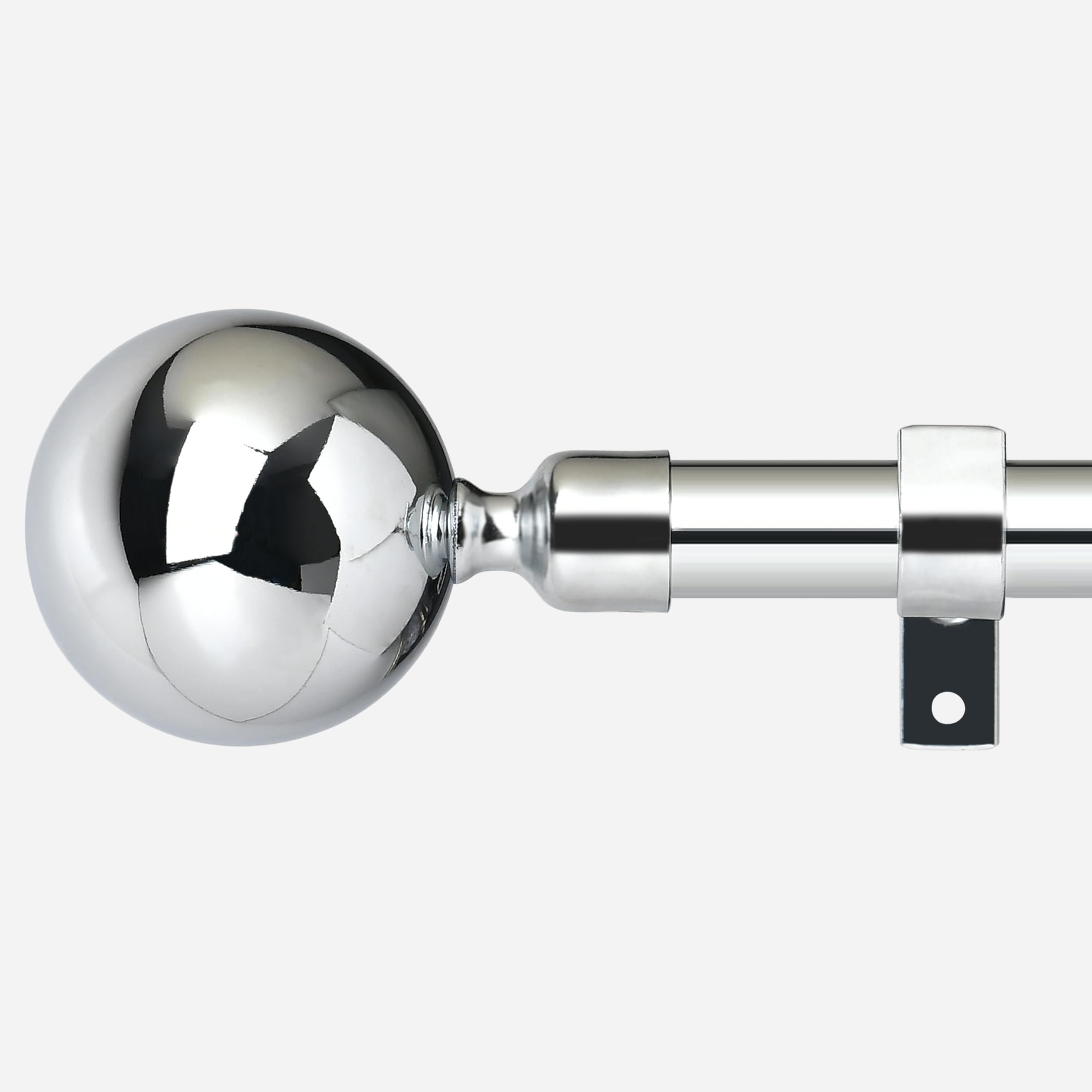 Boom Jog Silver Curtain Poles 76 To 210 Cm Ball Finials 3 Piece Brackets Loading 25Lb Extendable Window Rod 30 To 84 Inch For Living Room, Bedroom, Kitchen, Door.