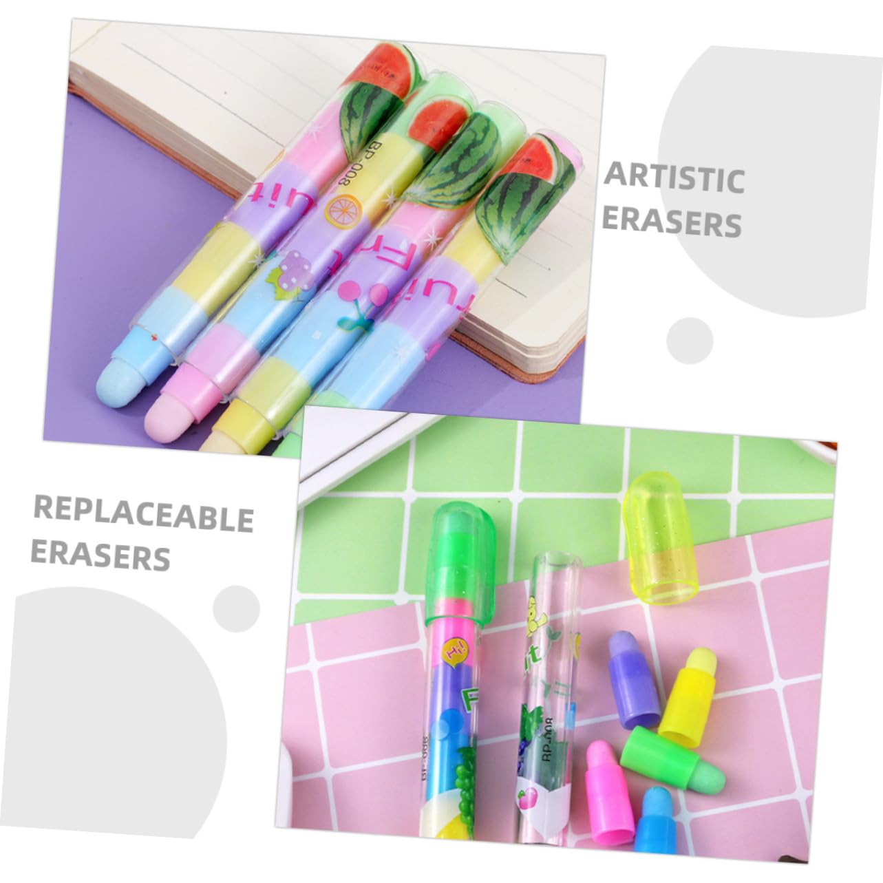 36 pezzi Gomme da Cancellare di Design Smontabile Sezioni Gomme Divertenti per Portatile e per Scuola e Ufficio