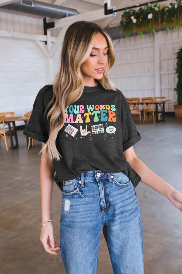 Teacher Shirts Speech Therapy Shirt: Women Special Education Sped Teacher T-Shirt Mental Health Graphic Tee Top3