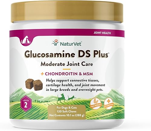 NaturVet Glucosamina para perros - Suplemento para perros con glucosamina MSM condroitina y ácido hialurónico - Masticables suaves y tabletas