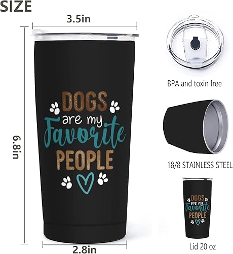 Vista 2 de Taza de café aislada de acero inoxidable con tapa con temática de perros, regalo de cumpleaños para abuela, tía, tía, tío, amor, perro, gente, Multi