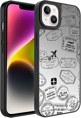 Zore Apple için uyumlu iPhone 14 Plus Kılıf Aynalı Desenli Kamera Korumalı Parlak Zore Mirror Kapak Seyahat