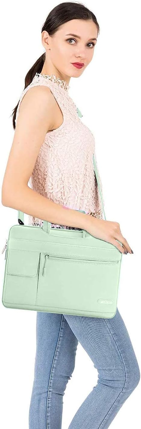 MOSISO Laptop Shoulder Bag Polyester Flapover Briefcase Sleeve Case image 2