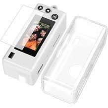 Transparent TPU Case with Tempered Glass Screen Protector for Ko dak Charmera Keychain Camera, 2-in-1 Full Protection Kit