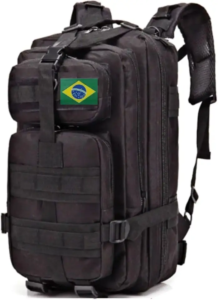 Mochila Tática Militar Impermeável Reforçada 30 litros com Patch Emborrachado