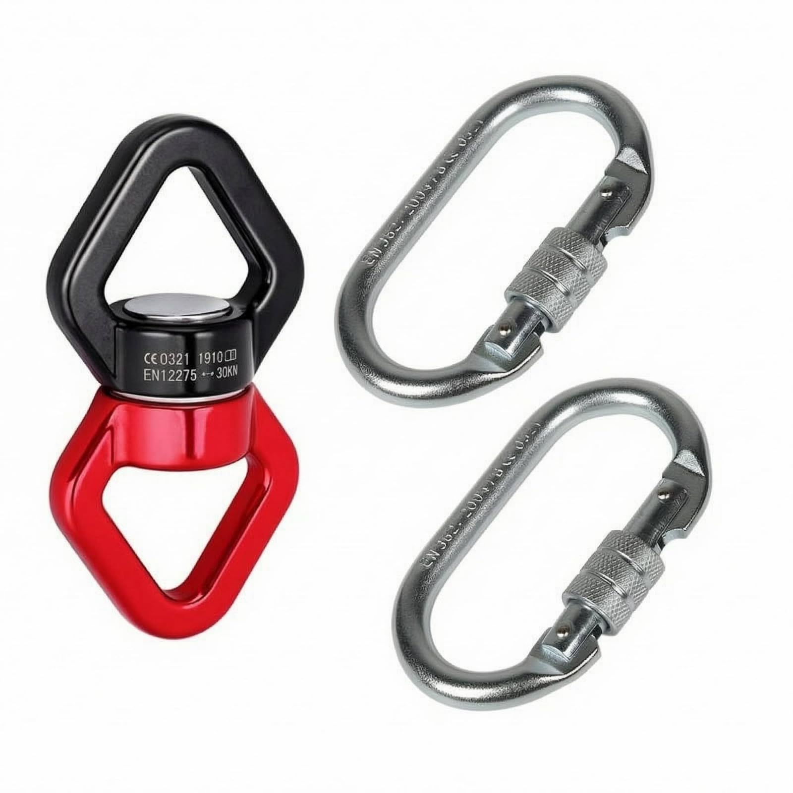 Knurled Rotating Connector Metal Swivel Hook Compact Locking Hook Connector Rounded for Overhead Suspension Exercise Aerial Fitness, Hammocks, Swings, Swivel Carabiner 1 a | Sporting Goods-image-44