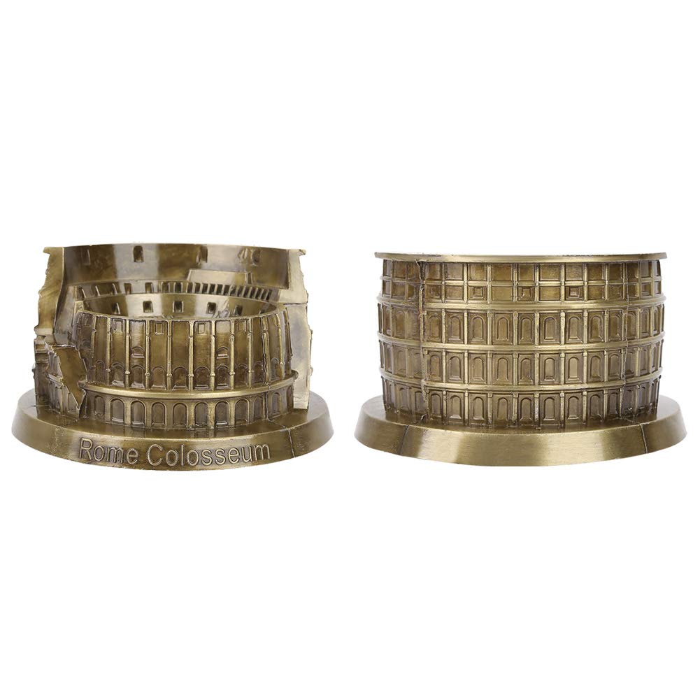 Pssopp Roma Colosseo Modello Metallo Miniatura Colosseo Romano Bronzo retrò Architettura Antica per Scultura Artigianale Artigianale