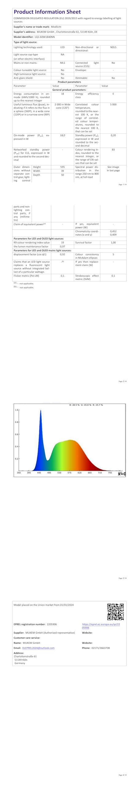 Modlicht Feuchtraumleuchte Led 60cm, 18W 1980LM werkstattlampe 4000K Neutralweiß, LED Deckenleuchte IP65 Wasserfest Wannenleuchte, kellerlampe für Büro Keller Garage Lager