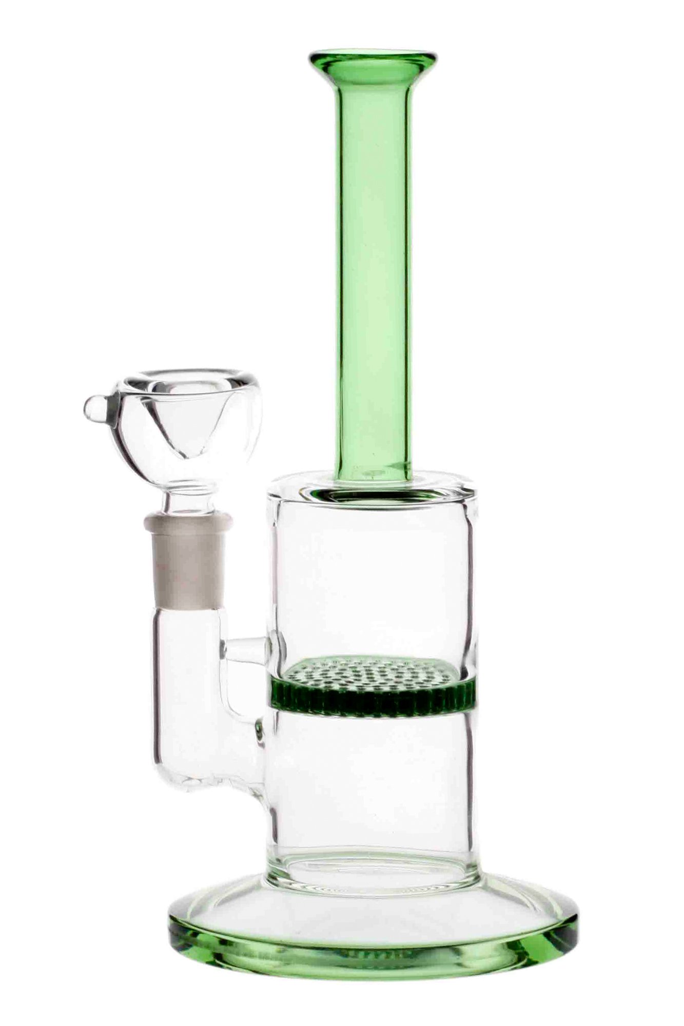 Metier Moksha 10inch Tall Green Color Honeycomb Glass Waterpipe Bong (Clear Green)