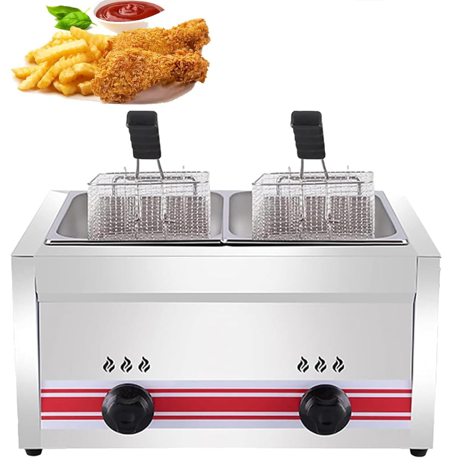 Friteuse à gaz commerciale 30 L pour éviter l'attente et réussir vos frites