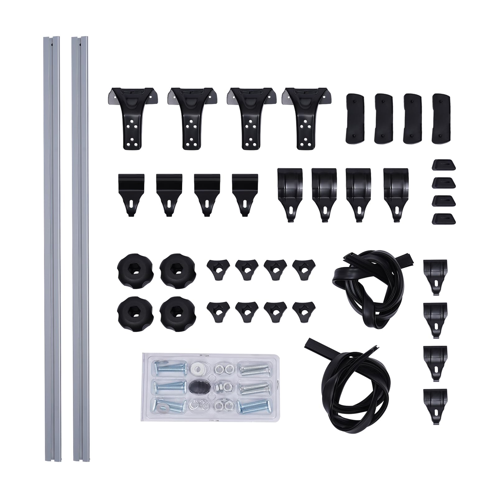 Dachträger Universal 146.5cm Bündige Schiene aus Alu bis 75kg Universal Dachträger mit Querträger Gepäck Fracht Bar Aluminium Legierung Träger,Für Dachbreite von weniger als 130cm