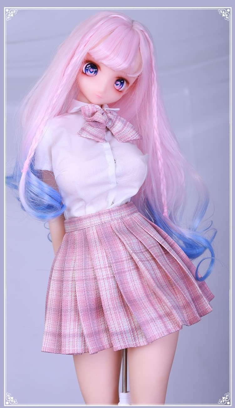 Junying/MOZU Peach 1/5 Female Seamless Action Figures Full Silicone Material, Jydoll 60cm Flexible Female Figure Dolls for Cosplay/Photography/Arts (Wig)