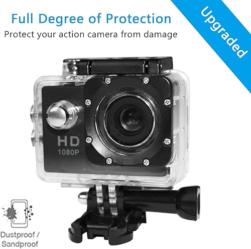 Miniatura 6 de Funda impermeable compatible con AKASO EK7000Apexcam M80AIRPro XtremeSJCAM SJ4000Dragon Touch Vision3 YF, carcasa impermeable para cámara de acción