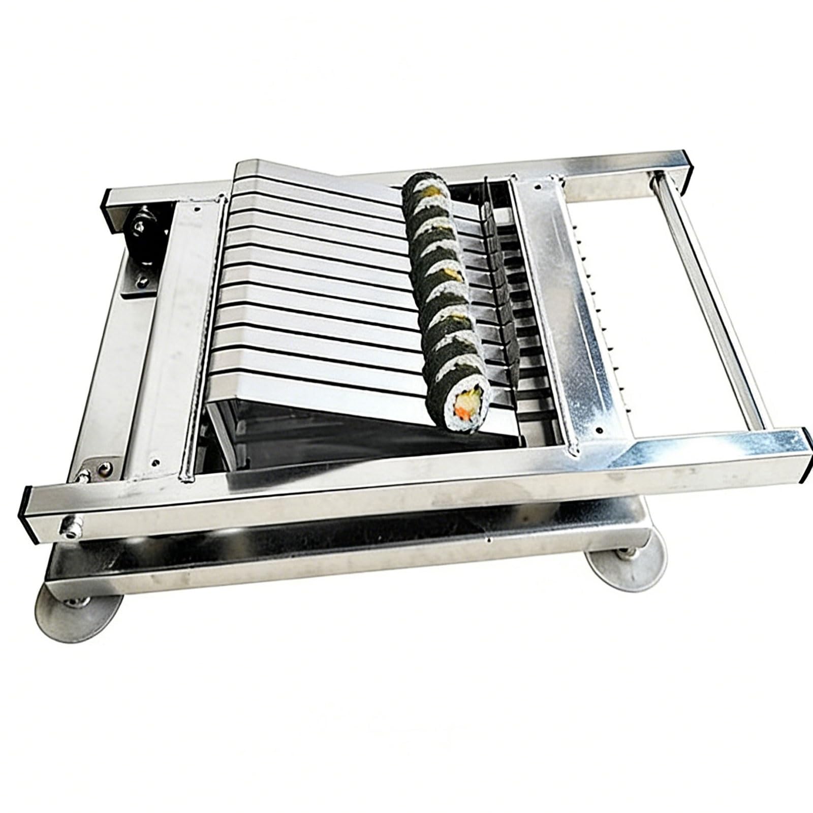 Sushi Roll Slicer, Edelstahl Schneidemaschine zum einfachen Schneiden von 8/10/12 Segmenten, Quick Clean Design für Restaurants, Snackbars, Catering