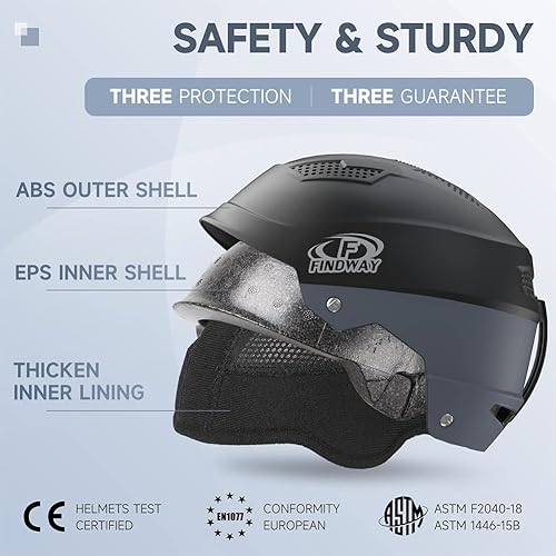 Miniatura 2 de Findway Casco de esquí, compatible con gafas, casco de snowboard a prueba de golpes y ligero para deportes de nieve para hombres, mujeres y jóvenes