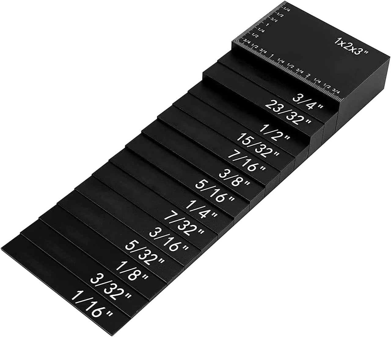 YUEWO Setup Blocks Height Gauge Set, 15Pcs Woodworking Precision Aluminum Setup Bars for Router and Table Saw, Gauge Blocks with Laser Engraved Size Markings