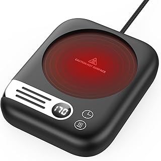 Coffee Mug Warmer with Auto Shut Off Timer, Mug Warmer & Coffee Warmer for Desk with Auto On/Off, Smart Coffee Cup Warmer with 3 Temperature Settings, Mug Warmer with LED TEM/TIME Display, Best Gift