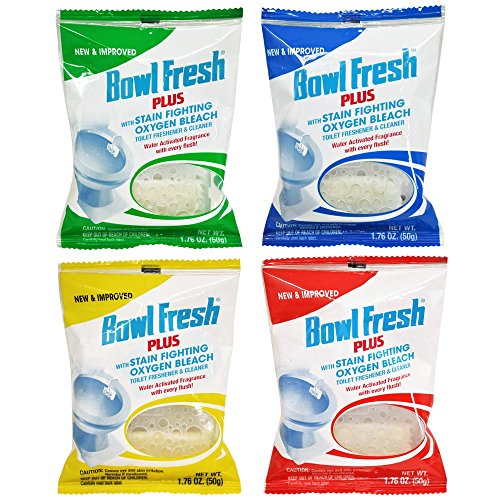 Bowl Fresh Plus Toilet Bowl Cleaner and Deodorizer Pleasantly Scented Water Activated Fragrance with Every Flush (Pack of 4)