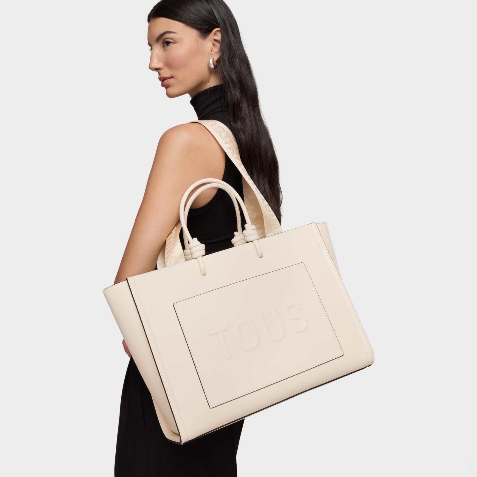 TOUS Shopper Grande Amaya Beige, Para Mujer, Medidas 30 x 40 x 17 cm, Colección Tous La Rue New