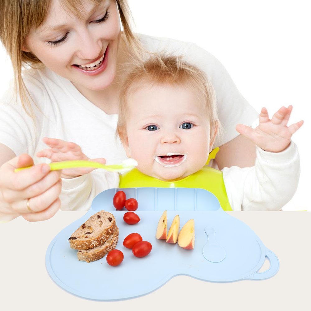 Childrens Placemats,Silicone Suction NonSlip Baby Eating Mat with Food