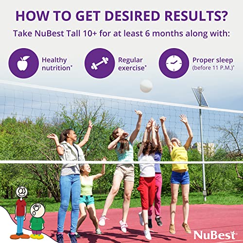 Nubest Tall 10+ - Advanced Bone Strength Formula - Supports Immunity, Healthy Development & Optimal Wellness - For Children (10+) & Teens Who Drink Milk Daily - 2 Pack | 2 Months Supply #TOP6