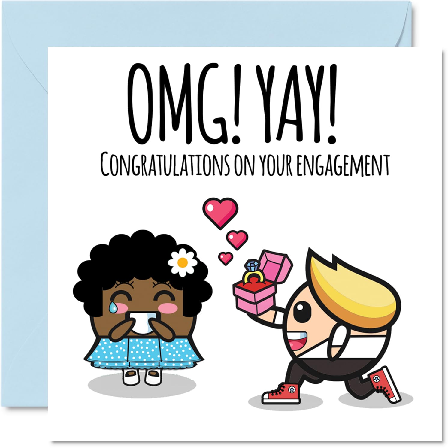 Engagement Cards for Couples - Congratulations on your Engagement - Congrats Well Done Card, Gifts for Fiance Fiancee, 145mm Wedding Marriage Greeting Cards