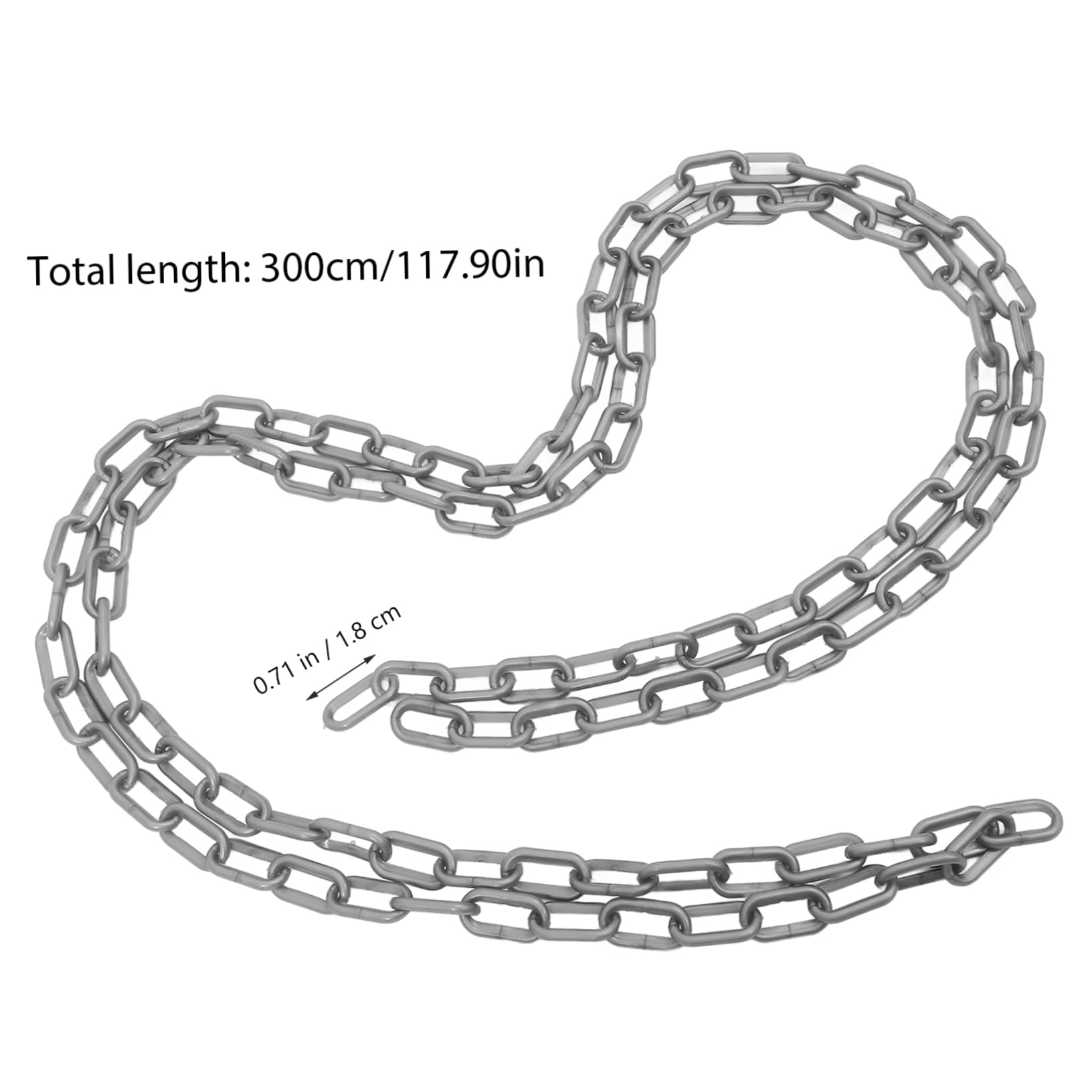 Cabilock Chain Warning Protection Chain Links Thick Chain Galvanized Coil Safety Security Heavy Chains Crowd Control Chain Driveway Chain Barrier Link Chain Silver