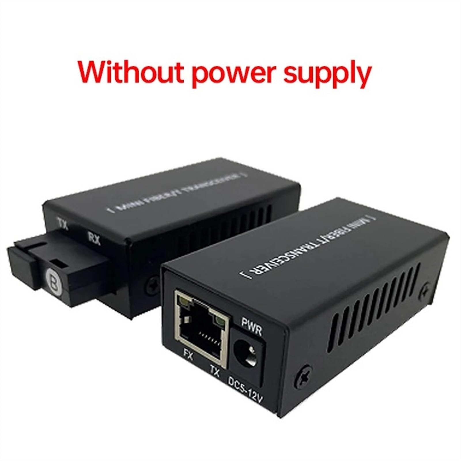 1 Paire De Convertisseur De Média Fiber Optique Simplex 10/100M, Connecteur SC 20KM, Émetteur-récepteur Fiber Optique Monomode 155mbps (Size : Without Power Supply)