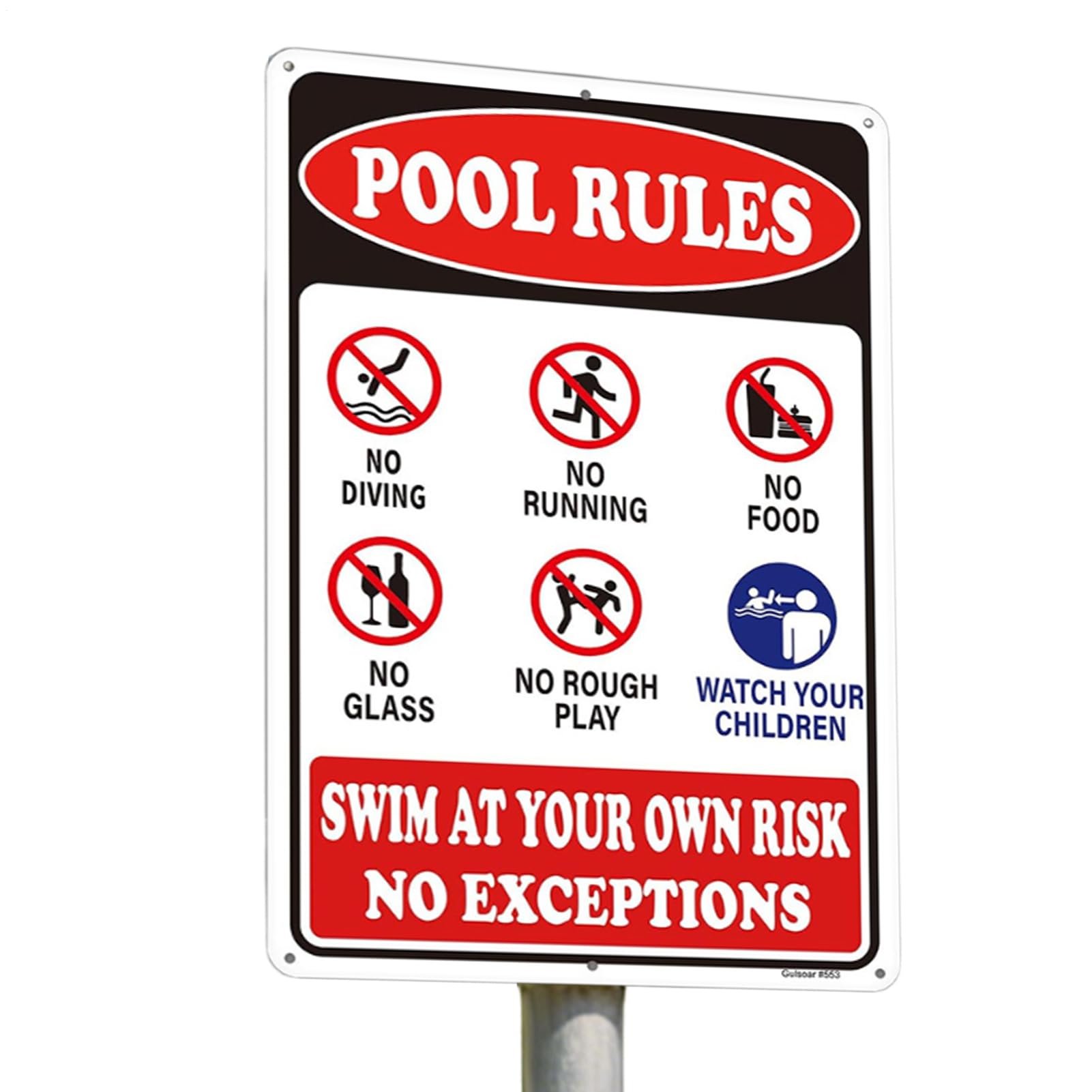 Panneau extérieur avec règles de piscine signalisation de sécurité