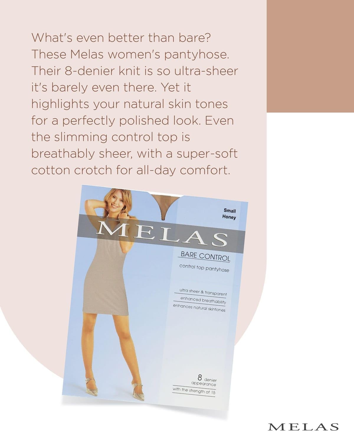 Women's Ultra-Sheer 8 Denier Bare Control Top Pantyhose - Image 6