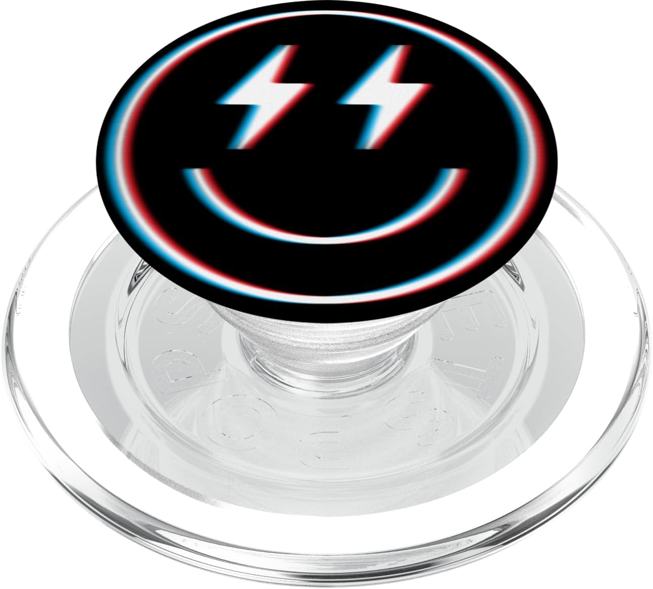 Glitch Happy Face Smile Lightning Bolts Eyes PopSockets PopWallet for MagSafe