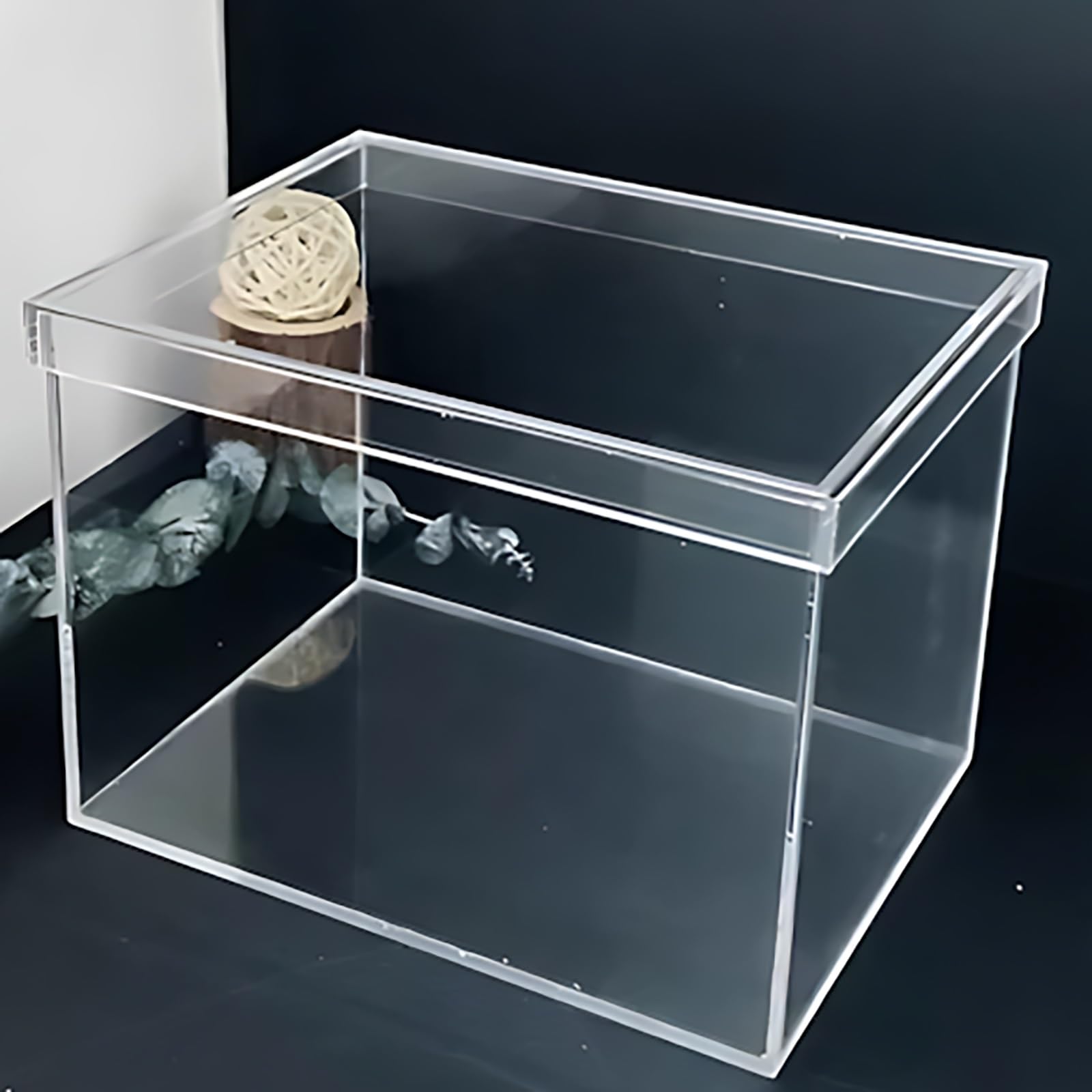 Clear Acrylic Organizer Storage Box with Detachable Lid, Rectangle/ Square Acrylic Display Case for Books/ Action Figures/ Bouquet, Countertop Organizer Boxes Showcase(60x50x60cm/24x20x24in)