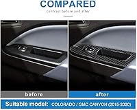 Vista 5 de AIRSPEED Adhesivos de fibra de carbono para control de interruptor de ventana de puerta de automóvil, cubierta de panel de interruptor de control